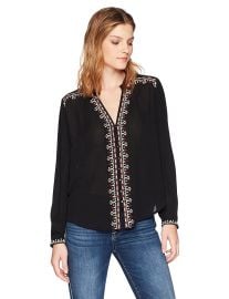 Velvet by Graham  amp  Spencer Women s Remi Embroidered Shirt at Amazon