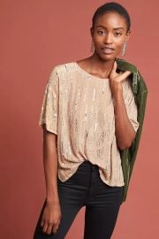 Velvet by Graham Spencer Brighton Sequin Blouse at Anthropologie