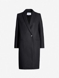 Velvet polka-dot single-breasted wool-blend coat at Selfridges