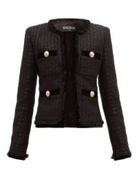 Velvet-trim Metallic-tweed Jacket at Matches