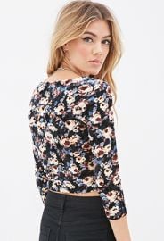 Velveteen Floral Crop Top  Forever 21 - 2000137369 at Forever 21