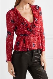 Venecia ruffled printed chiffon blouse by IRO at Net A Porter