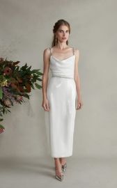 Venus Fitted Jeweled Cami Tea Length Dress by Markarian at Moda Operandi