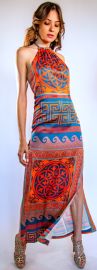 Venus Orange Blue Dress at Trisha Paterson