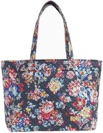 Vera Bradley Iconic Grand Tote in Pretty Posies Reversible at Amazon