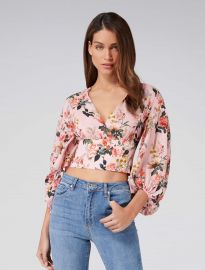 Vera Wrap Balloon Sleeve Crop Top at Forever New