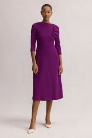 Verana Midi Dress Amethyst Stretch Wool Crepe - Welcome to the Fold LTD at The Fold London