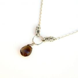 Verha smoky quartz and steel necklace at Etsy