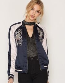 Vero Moda Denim Womenaposs Embroidery Bomber Jacket Size S EU 34 UK 8 birds anorak eBay at eBay