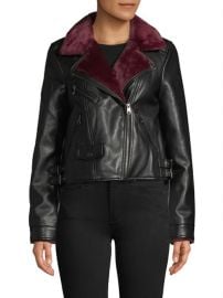 Vero Moda Leather Fur Jacket at Lord & Taylor