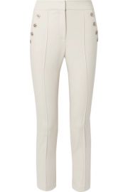 Veronica Beard - Freidman button-embellished stretch-woven slim-leg pants at Net A Porter