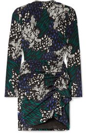 Veronica Beard - Louella ruffled animal-print stretch-silk crepe de chine mini dress at Net A Porter