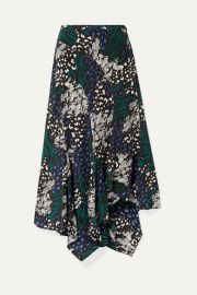 Veronica Beard - Mac asymmetric animal-print stretch-silk crepe de chine midi skirt at Net A Porter