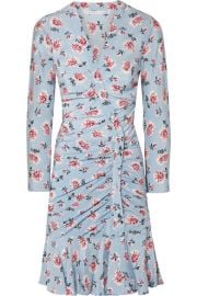 Veronica Beard   Rowe gathered floral-print silk crepe de chine mini dress at Net A Porter