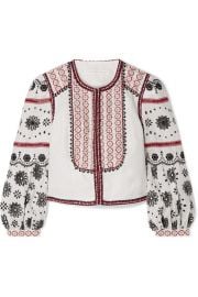 Veronica Beard - Shilin embellished broderie anglaise linen jacket at Net A Porter