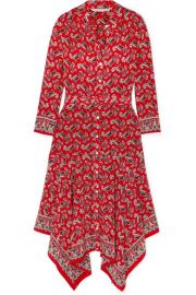 Veronica Beard - Willamette belted asymmetric paisley-print silk crepe de chine dress at Net A Porter