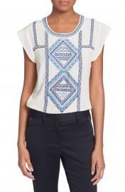 Veronica Beard  Baja  Flutter Cap Sleeve Top at Nordstrom