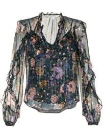 Veronica Beard Abra Lurex Floral Blouse at Shopbop