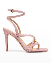 Veronica Beard Abriella Strappy Ankle-Wrap Thong Sandals at Neiman Marcus