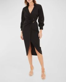 Veronica Beard Afton Wrap Midi Dress at Neiman Marcus