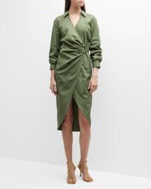 Veronica Beard Afton Wrap Midi Dress at Neiman Marcus