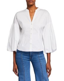 Veronica Beard Aileen Puff Sleeve Blouse at Neiman Marcus