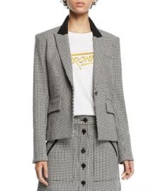 Veronica Beard Airlie Houndstooth Peplum Dickey Jacket at Neiman Marcus