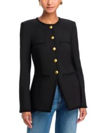 Veronica Beard Alessia Collarless Braid Trim Jacket Bloomingdales at Bloomingdales