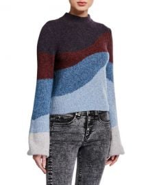 Veronica Beard Alexey Mock-Neck Pullover Sweater at Neiman Marcus