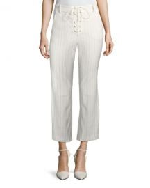 Veronica Beard Allegra Cropped Lace-Up Pants   Neiman Marcus at Neiman Marcus