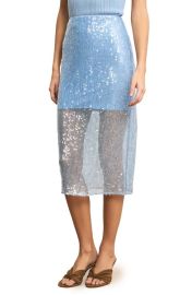 Veronica Beard Allora Sequin Mesh Midi Skirt at Nordstrom