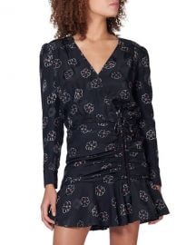 Veronica Beard Anders Floral Silk Ruched Flounce Dress at Neiman Marcus