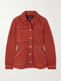 Veronica Beard Anzu Denim Jacket in Brick Red at Net a Porter