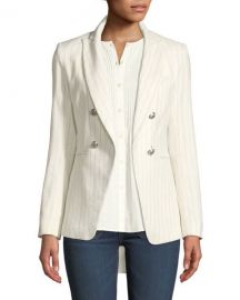 Veronica Beard Apollo Linen Cotton Double-Breasted Jacket   Neiman at Neiman Marcus