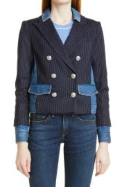 Veronica Beard Arberie Mixed Media Linen Blend Jacket at Nordstrom