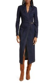 Veronica Beard Arlington Long Sleeve Denim Wrap Shirtdress at Nordstrom