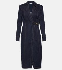 Veronica Beard Arlington denim wrap dress at Mytheresa