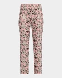 Veronica Beard Arte Metallic Floral Pants at Neiman Marcus