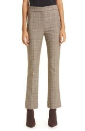 Veronica Beard Arte Plaid High Waist Slit Hem Flare Pants at Nordstrom