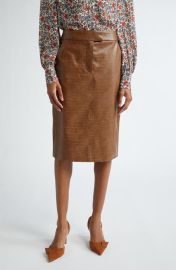 Veronica Beard Ascher Croc Embossed Faux Leather Skirt at Nordstrom