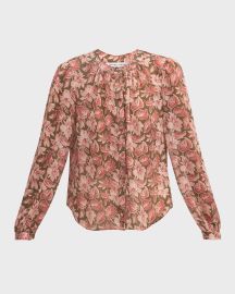 Veronica Beard Ashlynn Floral Long-Sleeve Top at Neiman Marcus