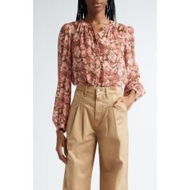 Veronica Beard Ashlynn Floral Print Silk Shirt at Nordstrom