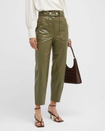 Veronica Beard Atala Tapered Faux Leather Pants at Neiman Marcus