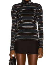 Veronica Beard Audrey Striped Turtleneck Top In Blackmulti Shop Premium Outlets at Shop Simon