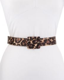 Veronica Beard Aulma Leopard-Print Leather Belt at Neiman Marcus