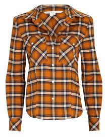 Veronica Beard Barnette Plaid Cotton Flannel Shirt reg at Intermix