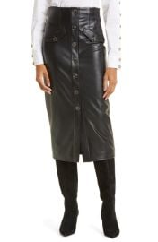 Veronica Beard Barrie Faux Leather Midi Skirt at Nordstrom