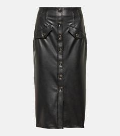 Veronica Beard Barrie Faux Leather Midi Skirt at Mytheresa