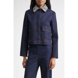 Veronica Beard Barrington Crystal Collar Denim Jacket at Nordstrom