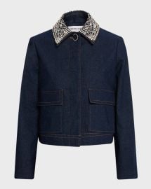 Veronica Beard Barrington Embellished Denim Jacket at Neiman Marcus